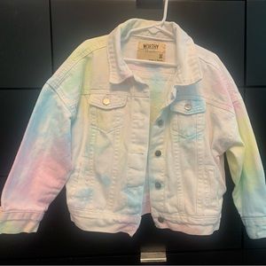 Worth Threads Pastel Multi Tie Dye Denim Jacket